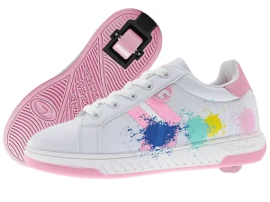 Breezy Rollers Sneakers Wit/Roze Splash