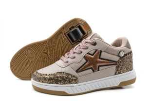 Breezy Rollers Sneakers Glitter Beige brons - 2231410