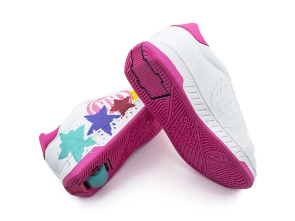 Breezy Rollers Sneakers Wit/Roze Star
