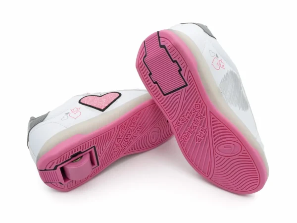 Breezy Rollers Sneakers Wit Roze LED - 2195670